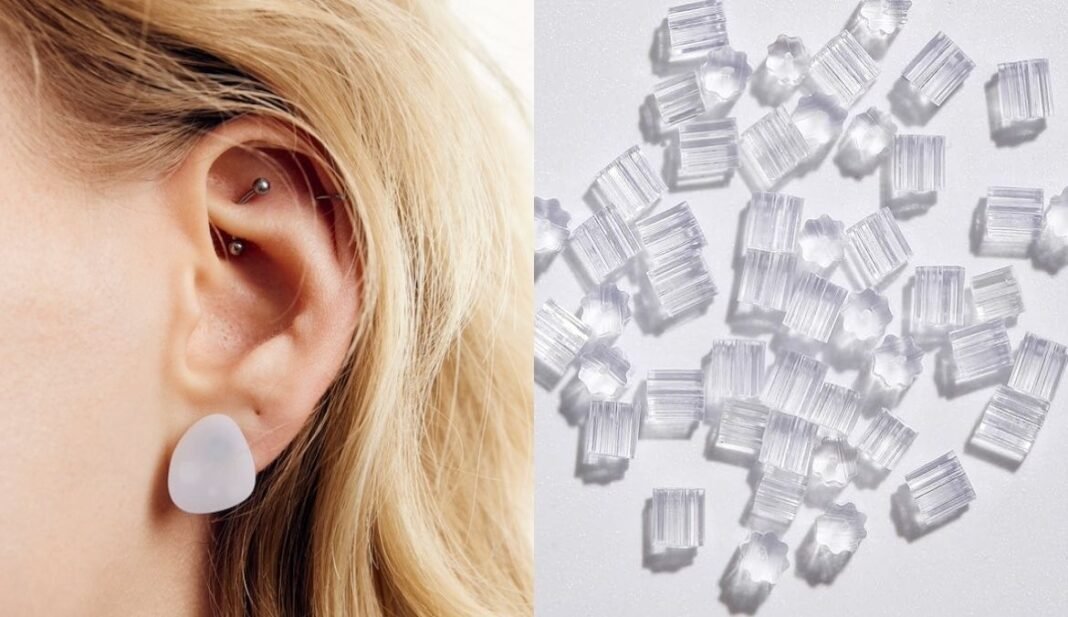 TikToker shows the danger of sleeping in the back of silicone earrings

